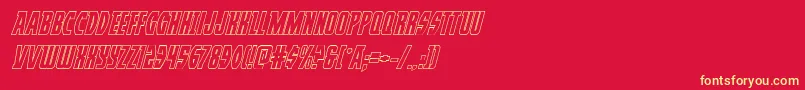 Prowleroutital Font – Yellow Fonts on Red Background