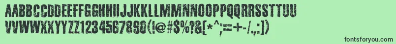 フォントBadsuabiaswingRegular – 緑の背景に黒い文字