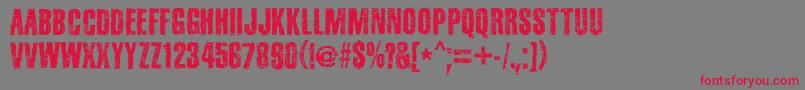 BadsuabiaswingRegular Font – Red Fonts on Gray Background