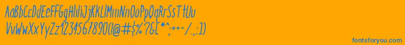 ItaloMediumItalic-Schriftart – Blaue Schriften auf orangefarbenem Hintergrund