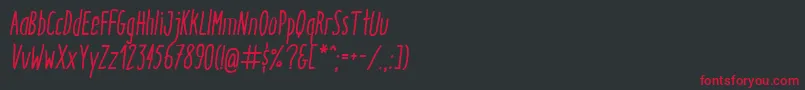 ItaloMediumItalic Font – Red Fonts on Black Background