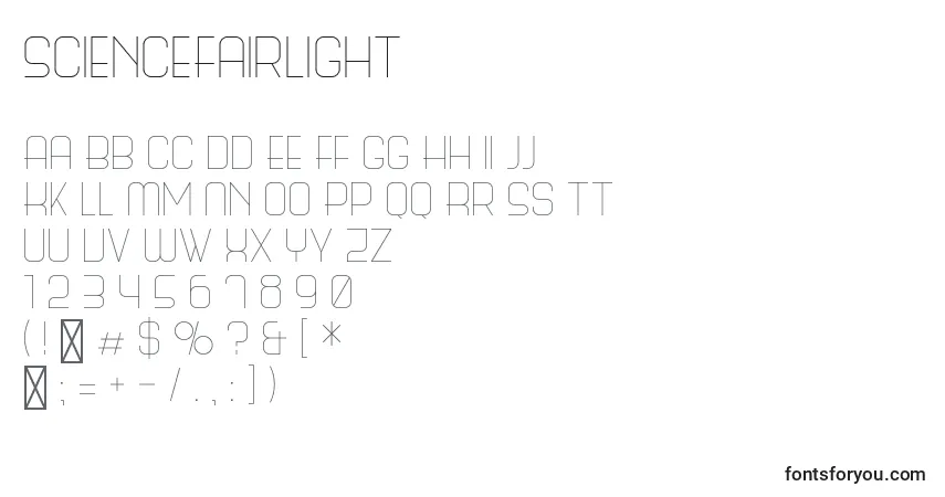 ScienceFairLight-fontti – aakkoset, numerot, erikoismerkit