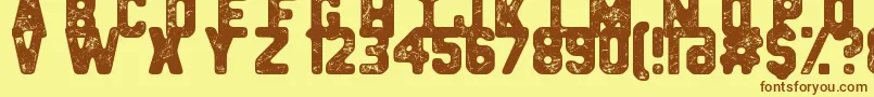 HeavyMetalBox Font – Brown Fonts on Yellow Background