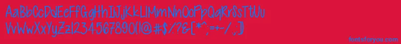 CutiePatootie Font – Blue Fonts on Red Background