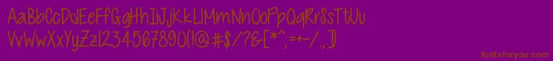 CutiePatootie Font – Brown Fonts on Purple Background