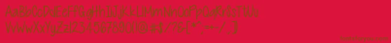 CutiePatootie Font – Brown Fonts on Red Background