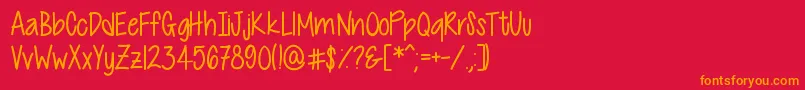 CutiePatootie Font – Orange Fonts on Red Background