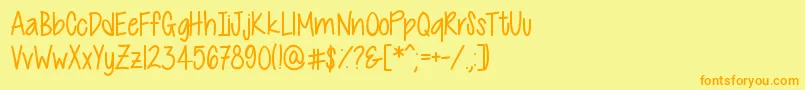 CutiePatootie Font – Orange Fonts on Yellow Background