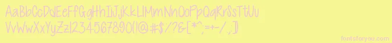 CutiePatootie-fontti – vaaleanpunaiset fontit keltaisella taustalla