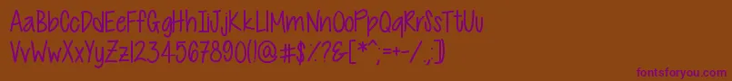 CutiePatootie Font – Purple Fonts on Brown Background