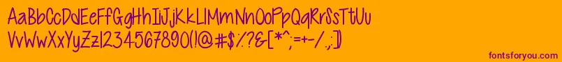 CutiePatootie Font – Purple Fonts on Orange Background