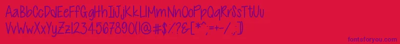 CutiePatootie Font – Purple Fonts on Red Background