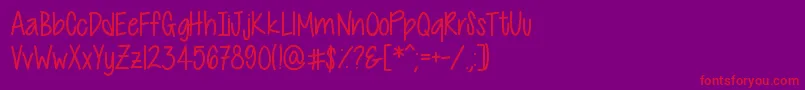 CutiePatootie Font – Red Fonts on Purple Background