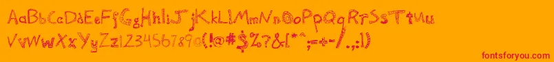フォントCamdenRegular – オレンジの背景に赤い文字