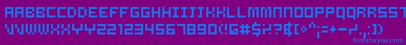 Samsrg Font – Blue Fonts on Purple Background