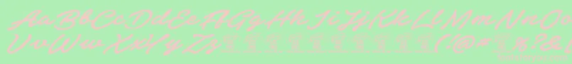 Шрифт ElevatePersonaluse – розовые шрифты на зелёном фоне