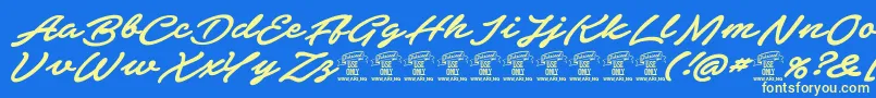 Police ElevatePersonaluse – polices jaunes sur fond bleu