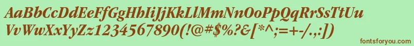 ItcgaramondstdBdnarrowita Font – Brown Fonts on Green Background
