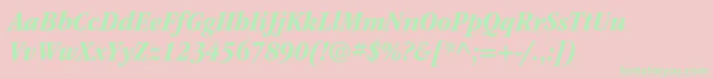 ItcgaramondstdBdnarrowita Font – Green Fonts on Pink Background