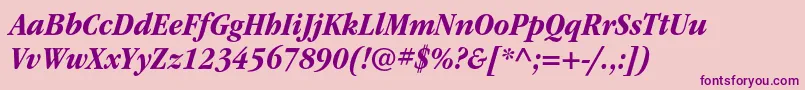 ItcgaramondstdBdnarrowita Font – Purple Fonts on Pink Background