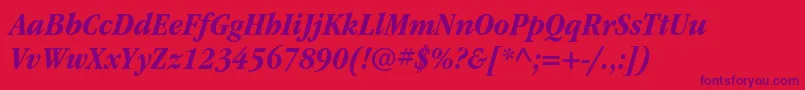 ItcgaramondstdBdnarrowita Font – Purple Fonts on Red Background