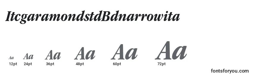ItcgaramondstdBdnarrowita Font Sizes