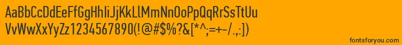 PfdintextcompproRegular Font – Black Fonts on Orange Background