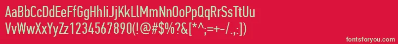 フォントPfdintextcompproRegular – 赤い背景に緑の文字