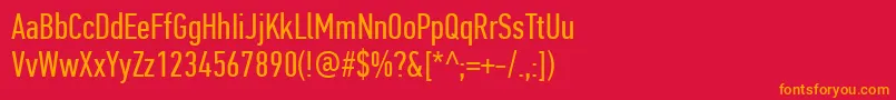 PfdintextcompproRegular Font – Orange Fonts on Red Background