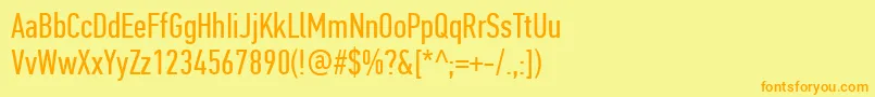 PfdintextcompproRegular Font – Orange Fonts on Yellow Background