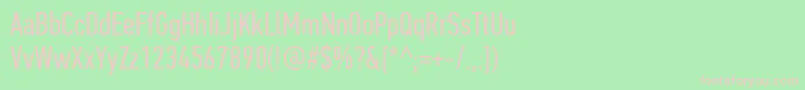 PfdintextcompproRegular Font – Pink Fonts on Green Background