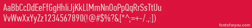 PfdintextcompproRegular Font – Pink Fonts on Red Background