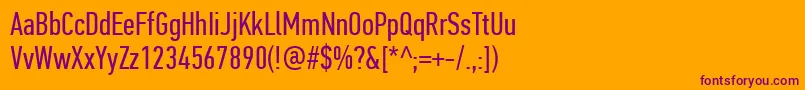 PfdintextcompproRegular Font – Purple Fonts on Orange Background