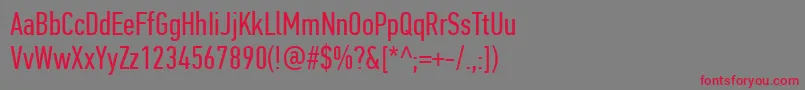 PfdintextcompproRegular-Schriftart – Rote Schriften auf grauem Hintergrund