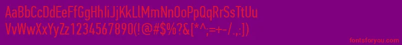 PfdintextcompproRegular Font – Red Fonts on Purple Background