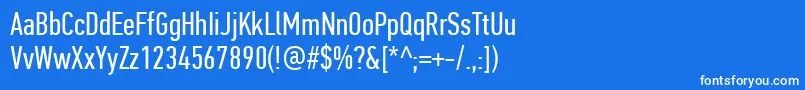 フォントPfdintextcompproRegular – 青い背景に白い文字