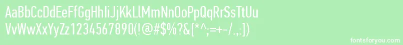フォントPfdintextcompproRegular – 緑の背景に白い文字
