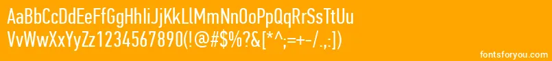 PfdintextcompproRegular Font – White Fonts on Orange Background