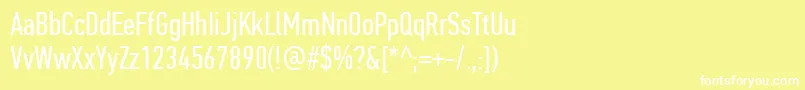 フォントPfdintextcompproRegular – 黄色い背景に白い文字