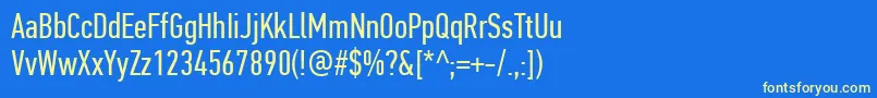 PfdintextcompproRegular Font – Yellow Fonts on Blue Background