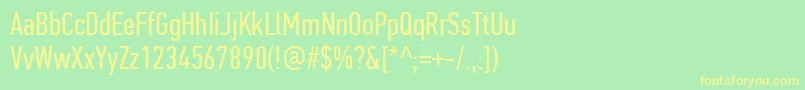 PfdintextcompproRegular Font – Yellow Fonts on Green Background