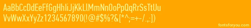 PfdintextcompproRegular Font – Yellow Fonts on Orange Background