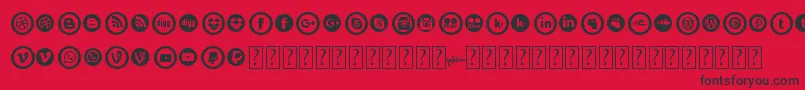 SocialCircles Font – Black Fonts on Red Background