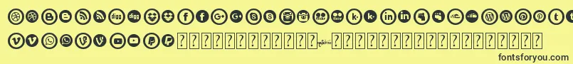 SocialCircles Font – Black Fonts on Yellow Background