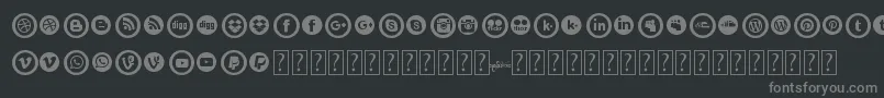 フォントSocialCircles – 黒い背景に灰色の文字