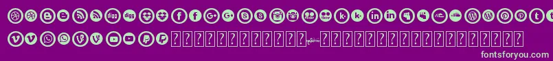 SocialCircles Font – Green Fonts on Purple Background