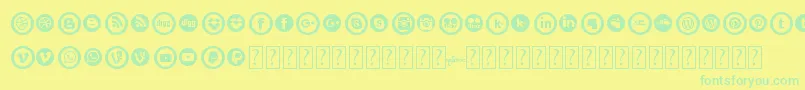 SocialCircles Font – Green Fonts on Yellow Background