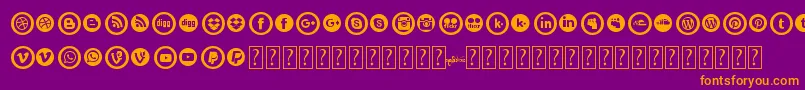 SocialCircles Font – Orange Fonts on Purple Background