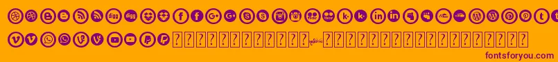 SocialCircles Font – Purple Fonts on Orange Background