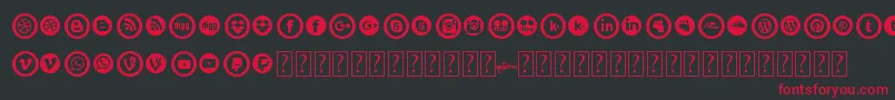 SocialCircles Font – Red Fonts on Black Background